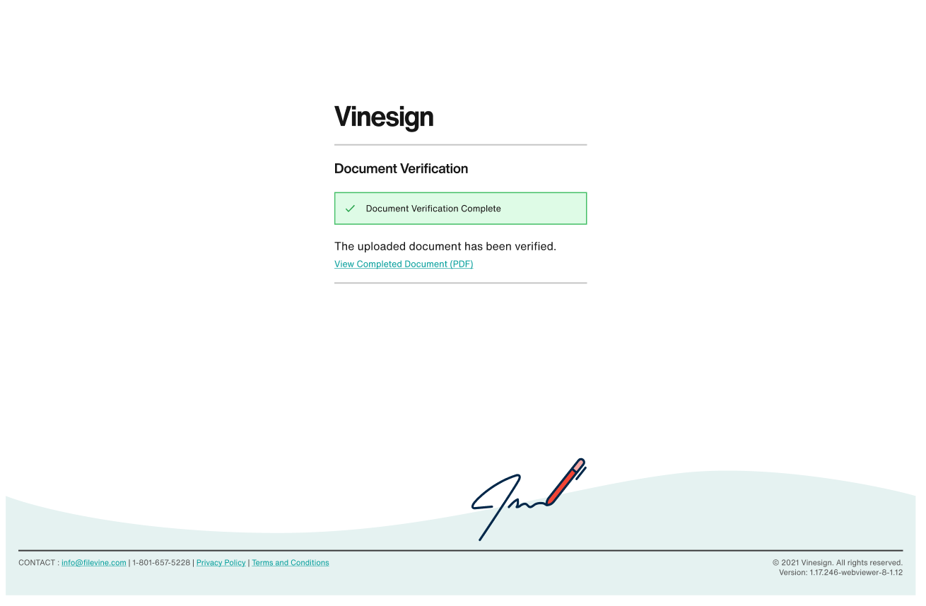 Signature collection in Vinesign